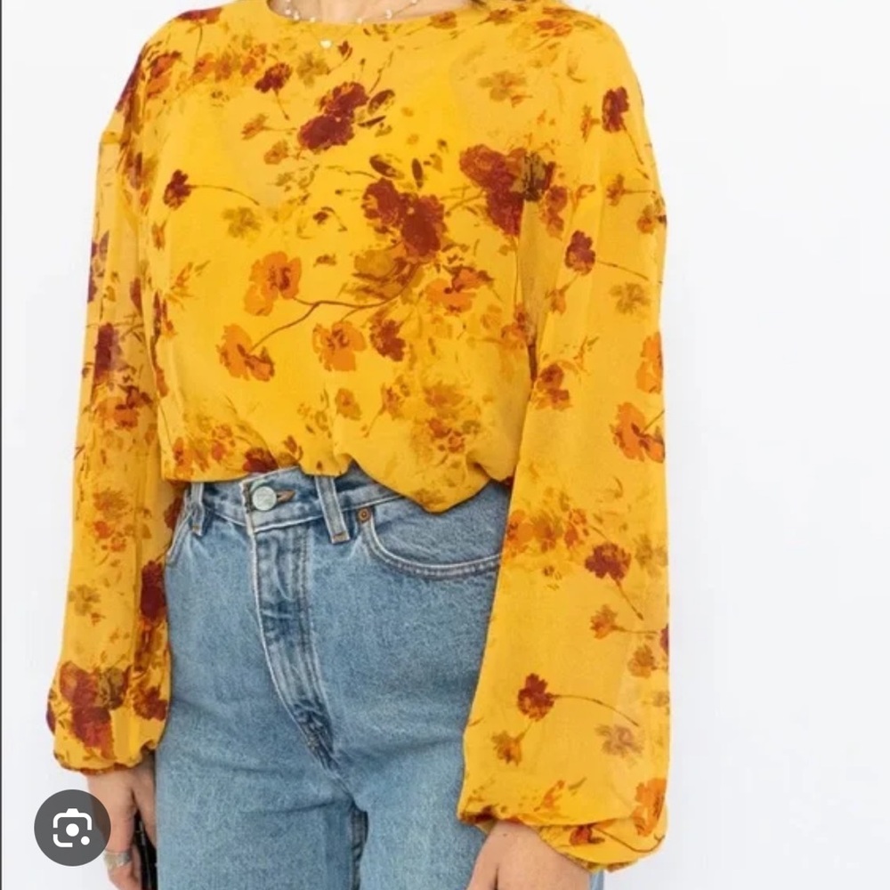 Wilfred Sheer Yellow Floral Bodysuit